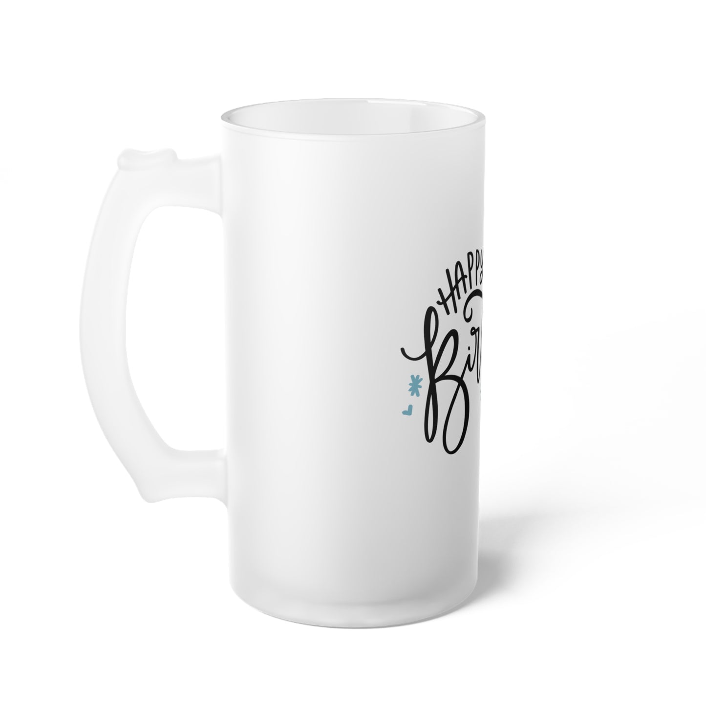 Happy Birthday Frosted Glass Beer Mug