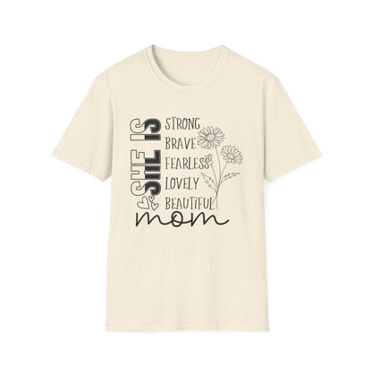 She is Mom Blessed Mom flower Mother's Day T shirt