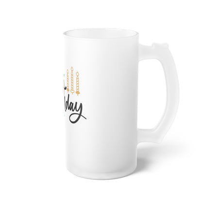 Happy Birthday Frosted Glass Beer Mug