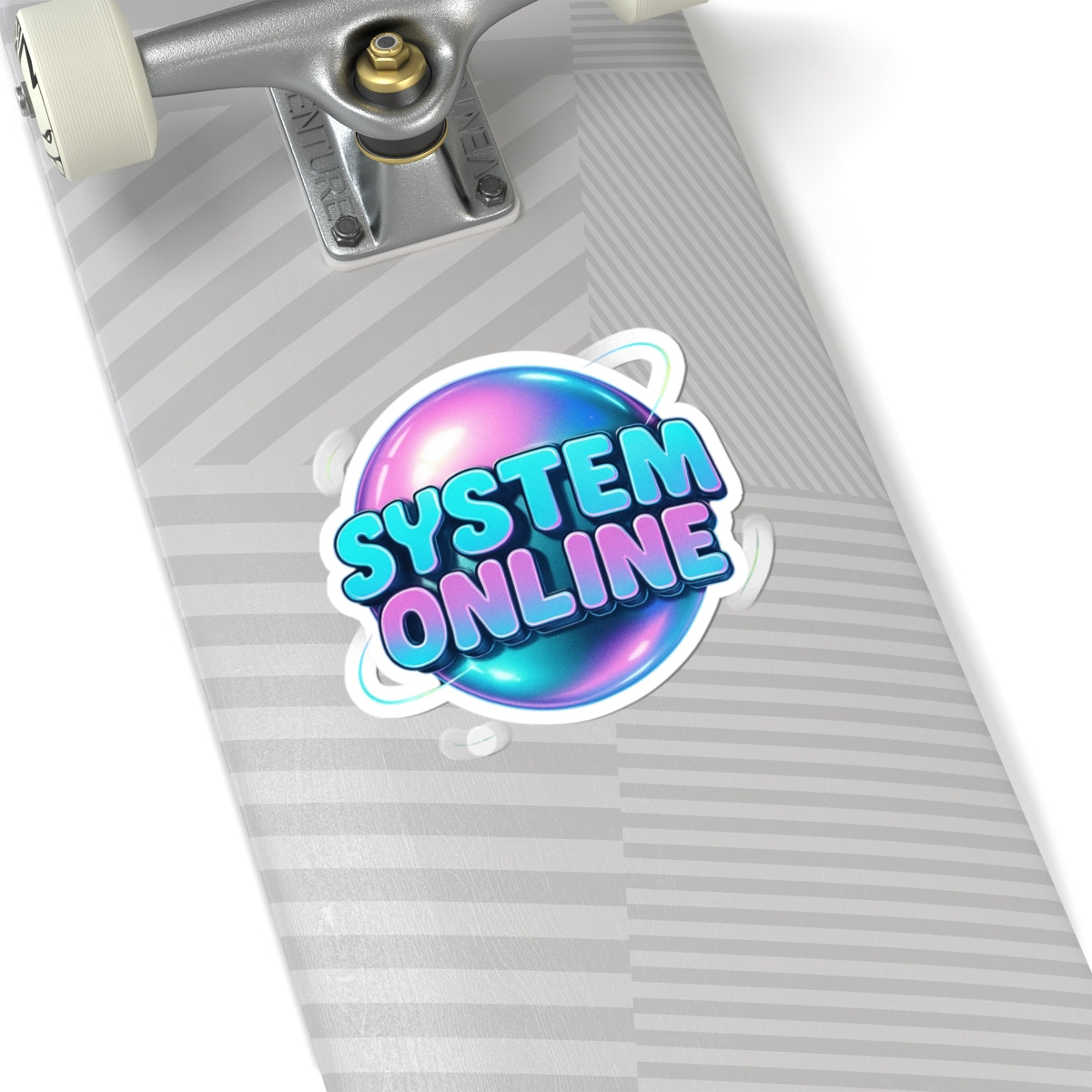 System Online Kiss-Cut Sticker — Retro Futuristic Laptop Decal