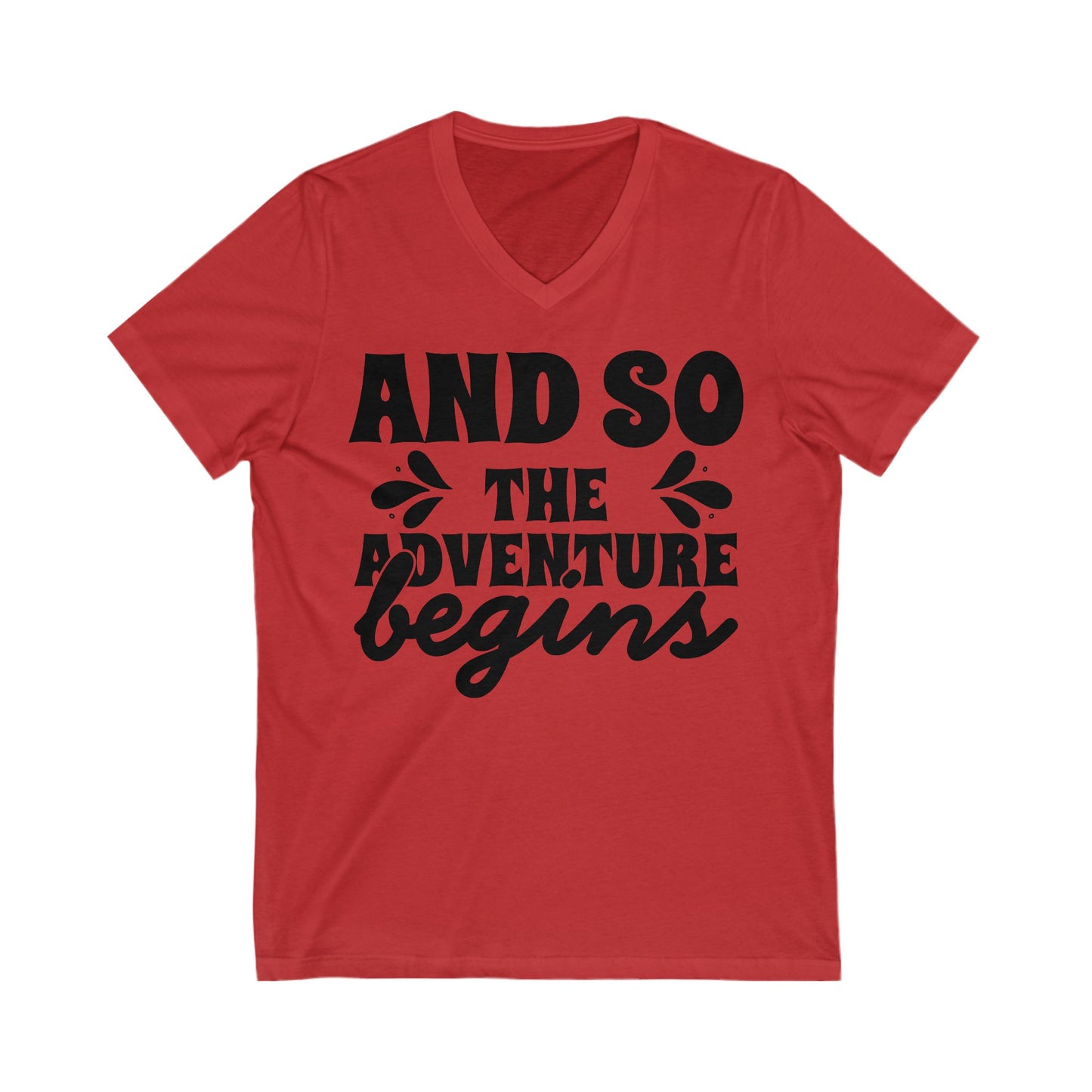 And So The Adventure Begins Couple V-Neck Tee