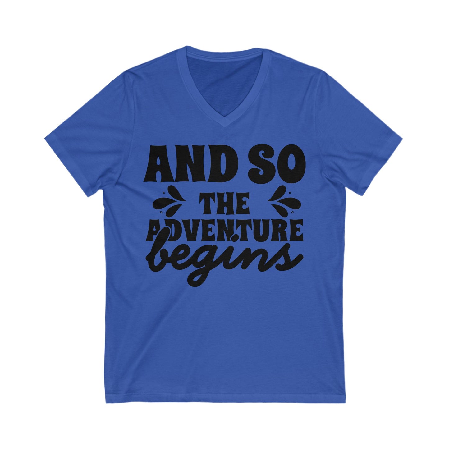 And So The Adventure Begins Couple V-Neck Tee