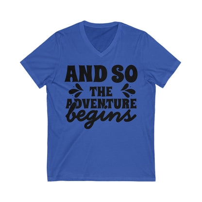And So The Adventure Begins Couple V-Neck Tee