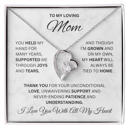 To My Loving Mom | I Love You With All My Heart - Forever Love Necklace